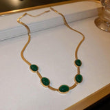 stylish green crystal pendant necklace jewelry set